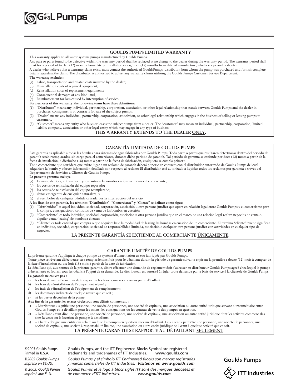 Xylem IM100 Model SFH/SFC User Manual | Page 24 / 24