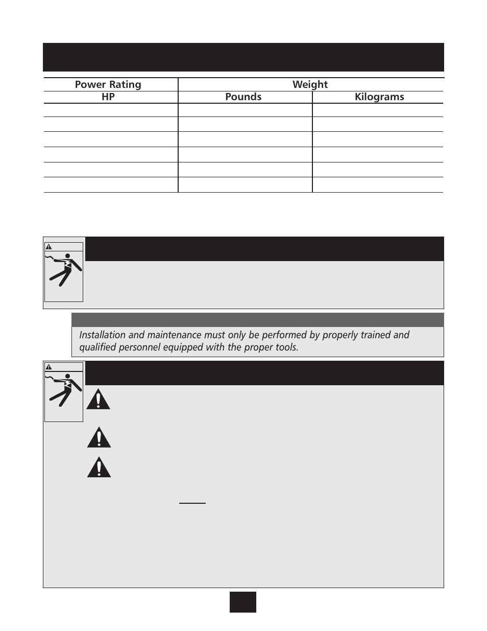 Electrical connections installation procedures, Warning | Xylem IM131R01 AQUAVAR AV II User Manual | Page 13 / 92