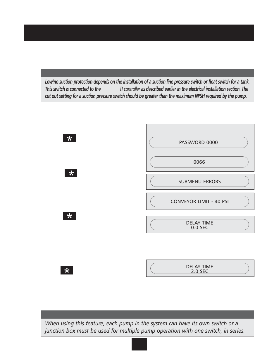 X. multiple pump - pump protection, Programming, Instructions | Screen | Xylem IM131R01 AQUAVAR AV II User Manual | Page 60 / 92