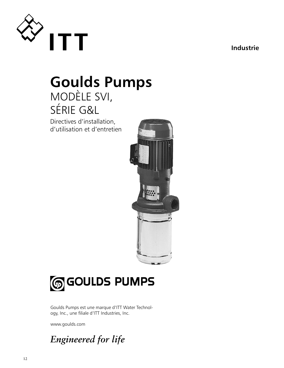 Goulds pumps, Modèle svi, série g&l | Xylem IM170 G&L SERIES MODEL SVI User Manual | Page 12 / 36