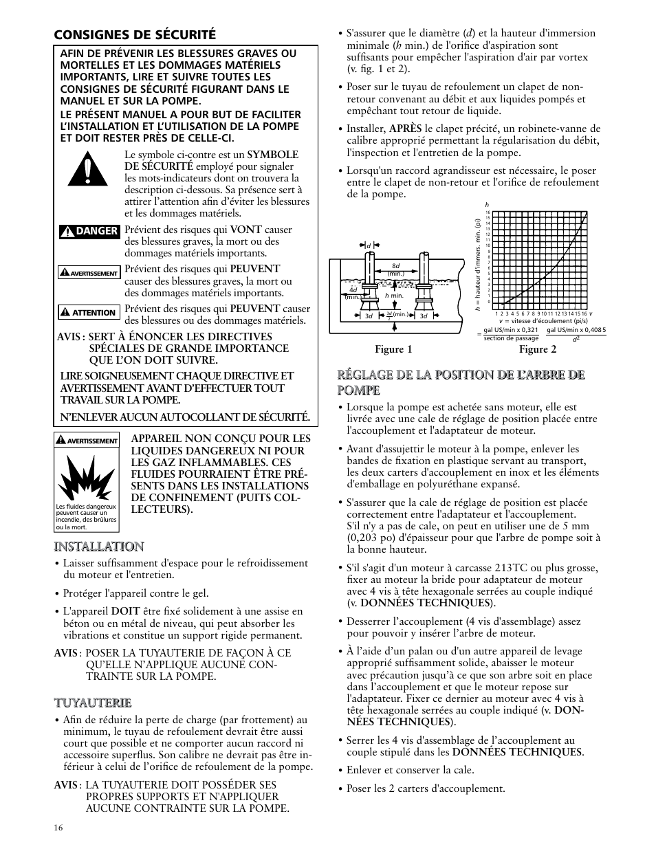 Consignes de sécurité | Xylem IM170 G&L SERIES MODEL SVI User Manual | Page 16 / 36