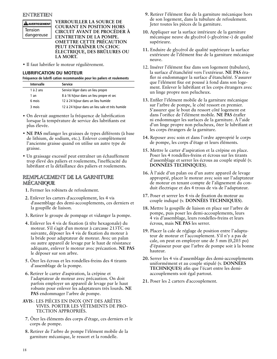 Xylem IM170 G&L SERIES MODEL SVI User Manual | Page 18 / 36