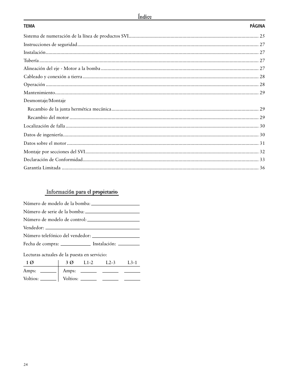 Xylem IM170 G&L SERIES MODEL SVI User Manual | Page 24 / 36
