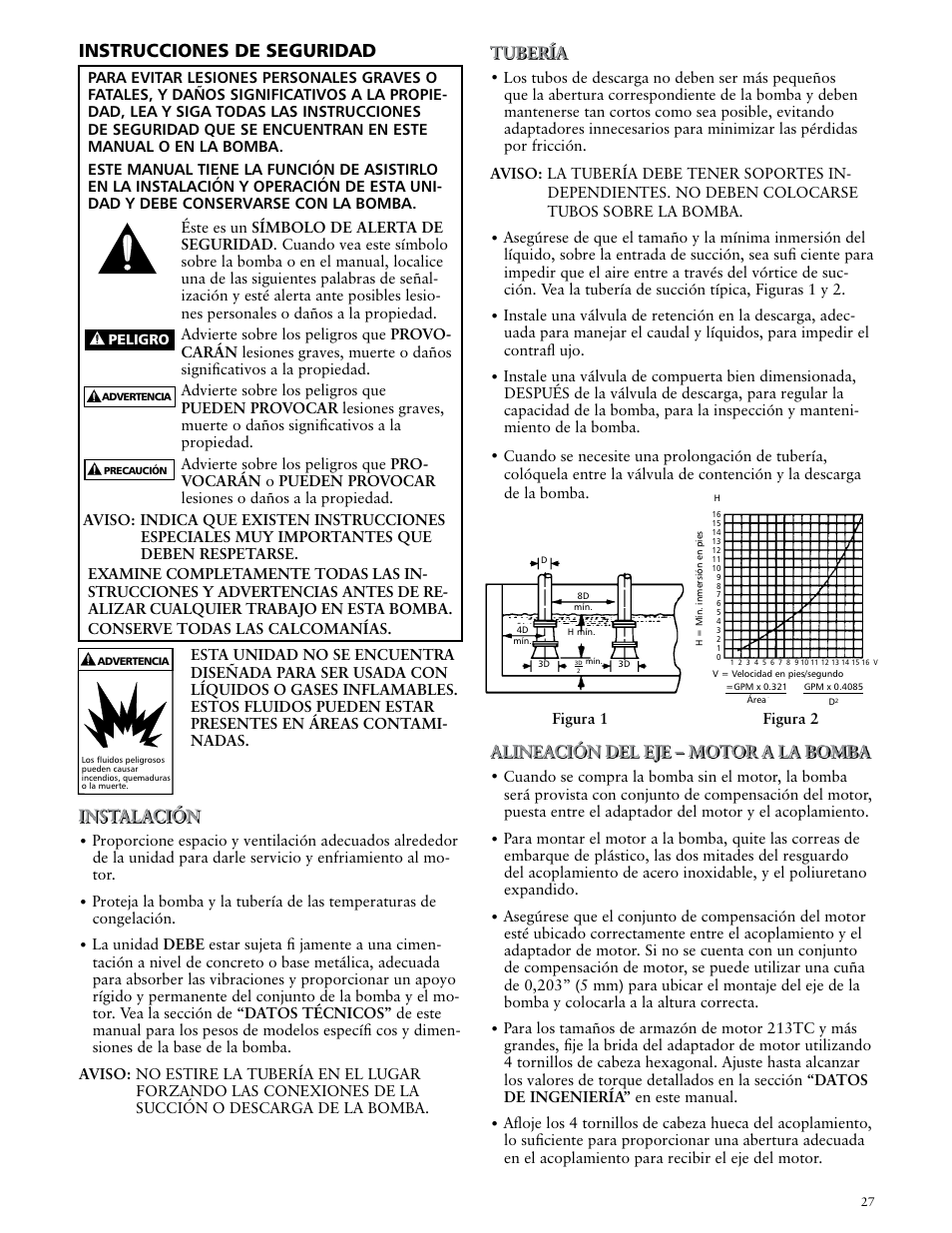Instrucciones de seguridad | Xylem IM170 G&L SERIES MODEL SVI User Manual | Page 27 / 36