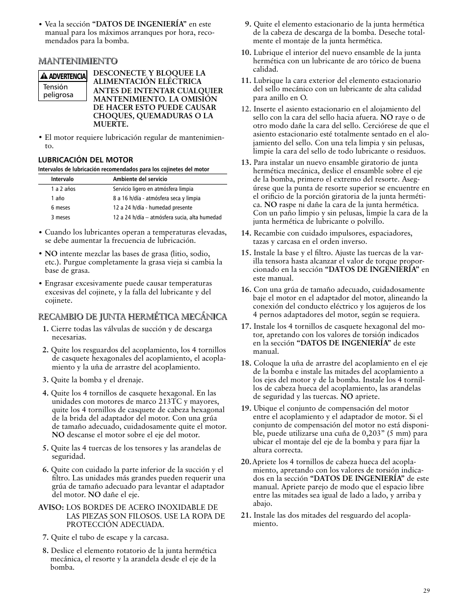 Xylem IM170 G&L SERIES MODEL SVI User Manual | Page 29 / 36