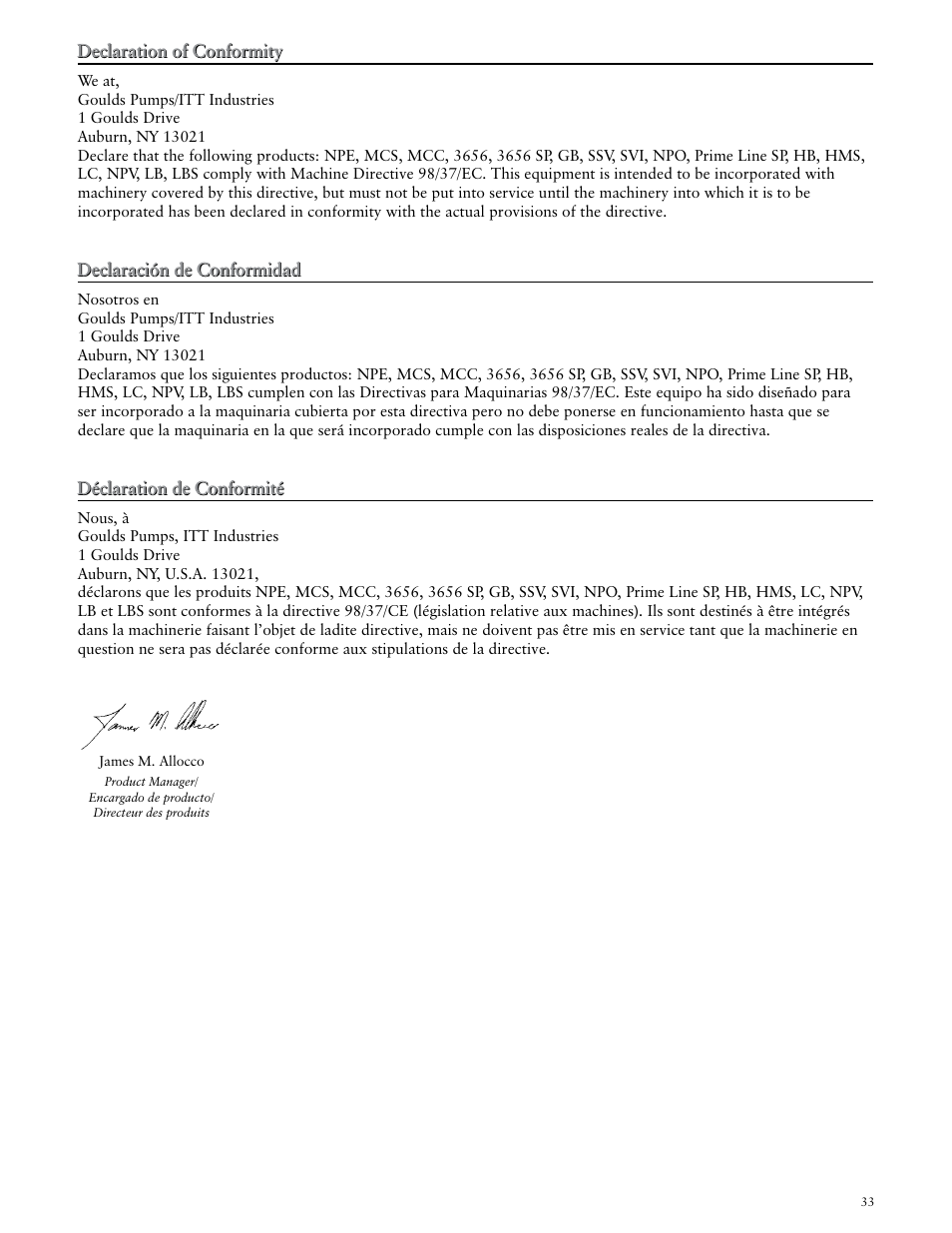 Xylem IM170 G&L SERIES MODEL SVI User Manual | Page 33 / 36