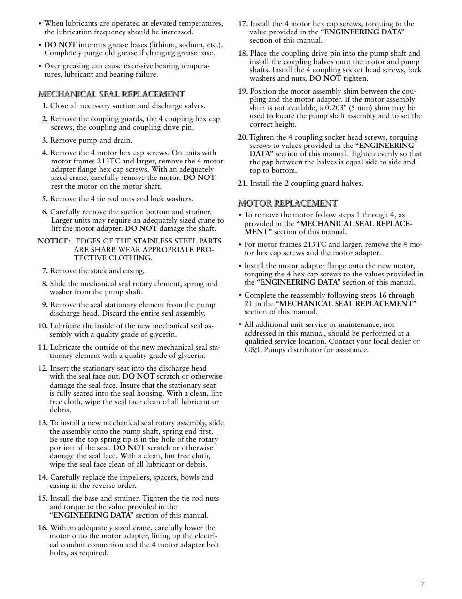 Xylem IM170 G&L SERIES MODEL SVI User Manual | Page 7 / 36