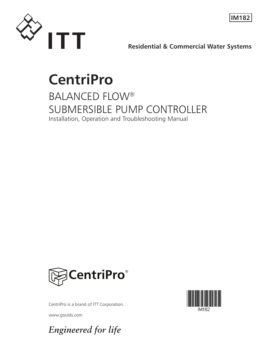 Xylem IM182 Balanced Flow User Manual | 40 pages