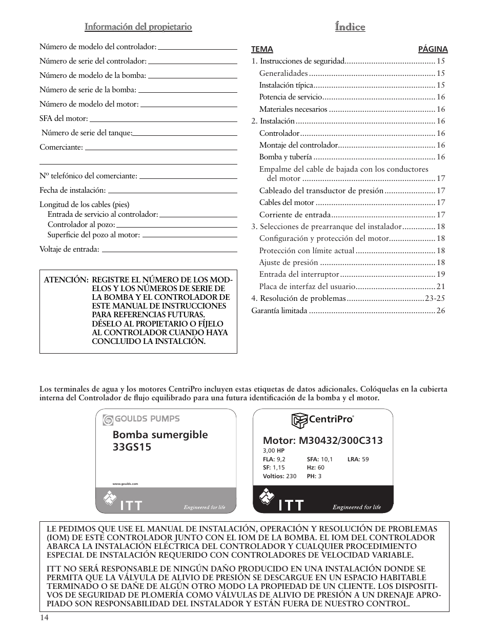 Bomba sumergible 33gs15, Centripro | Xylem IM182 Balanced Flow User Manual | Page 14 / 40