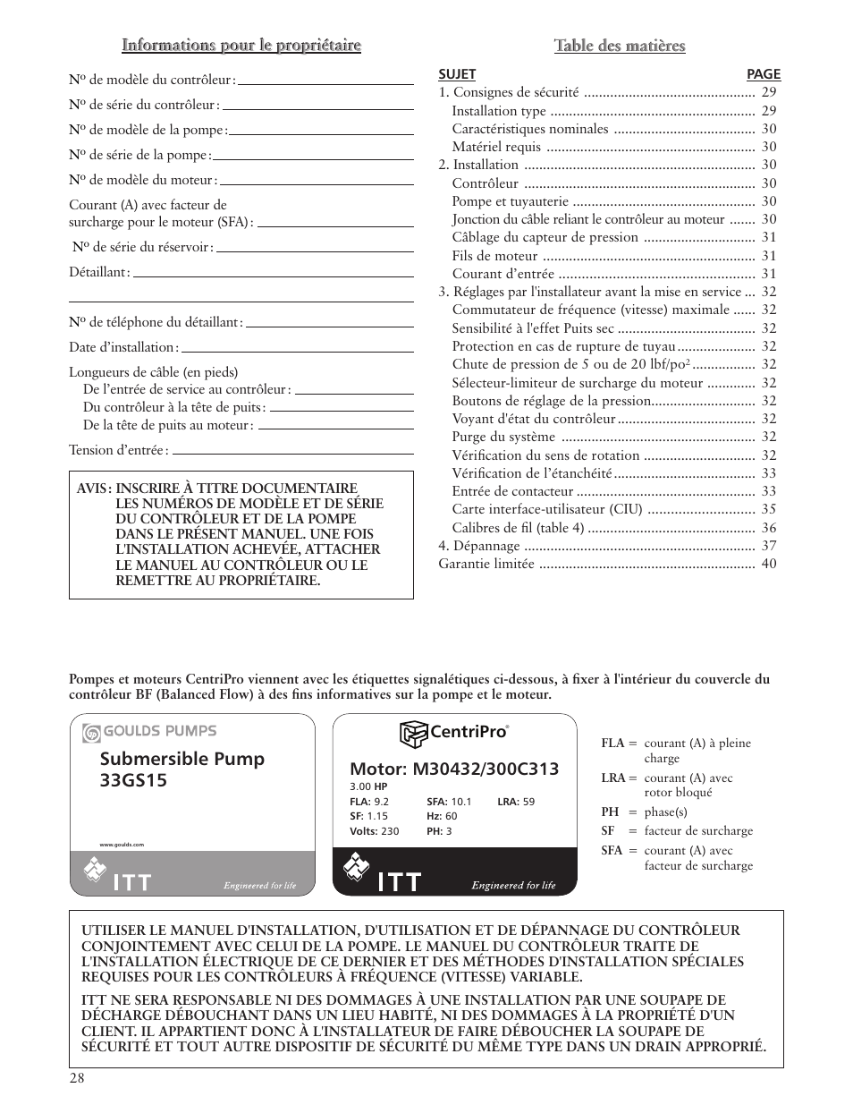 Xylem IM182 Balanced Flow User Manual | Page 28 / 40