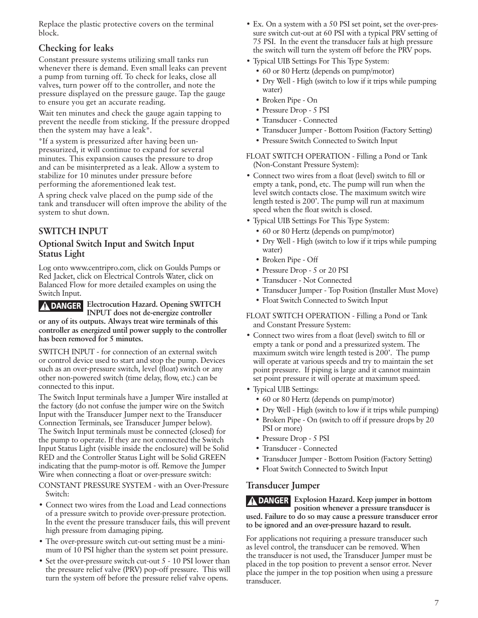 Xylem IM182 Balanced Flow User Manual | Page 7 / 40