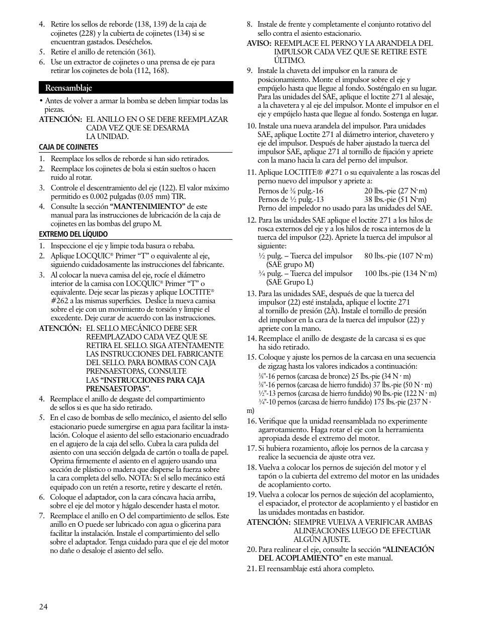 Xylem IM190 R00 Ag-Flo User Manual | Page 24 / 48
