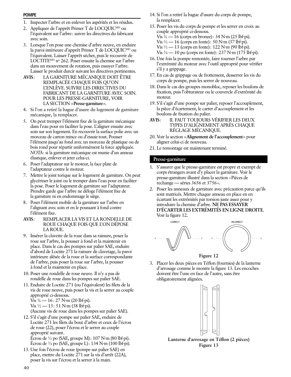 Xylem IM190 R00 Ag-Flo User Manual | Page 40 / 48