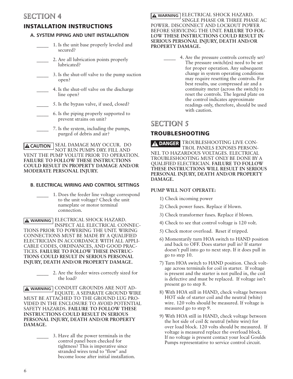 Xylem IM201 CentriBoost Fixed Speed Pumping Package User Manual | Page 6 / 12