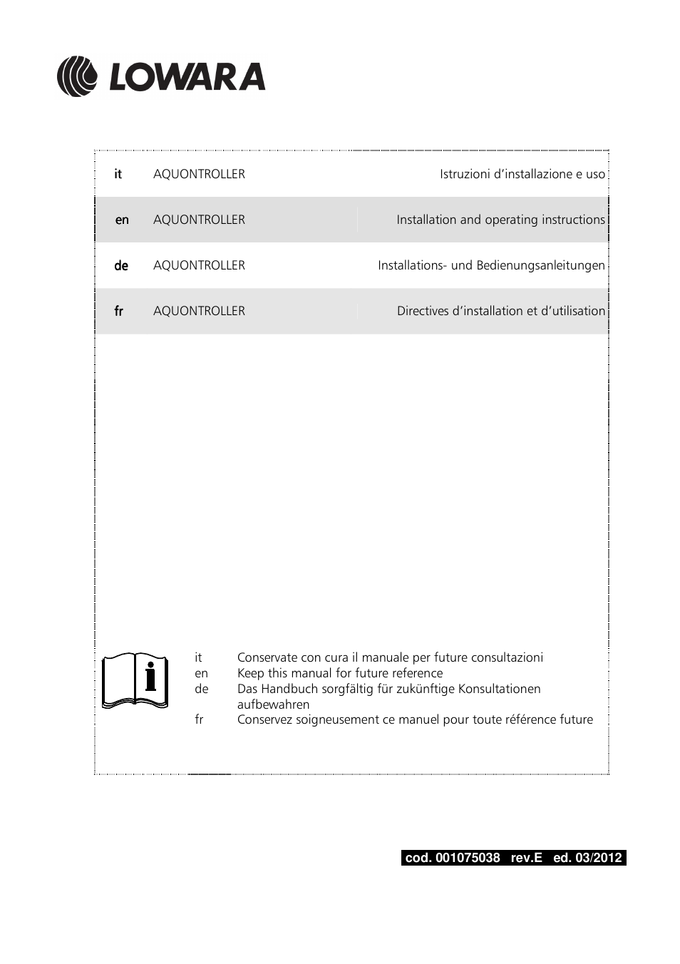 Xylem Aquontroller User Manual | 112 pages