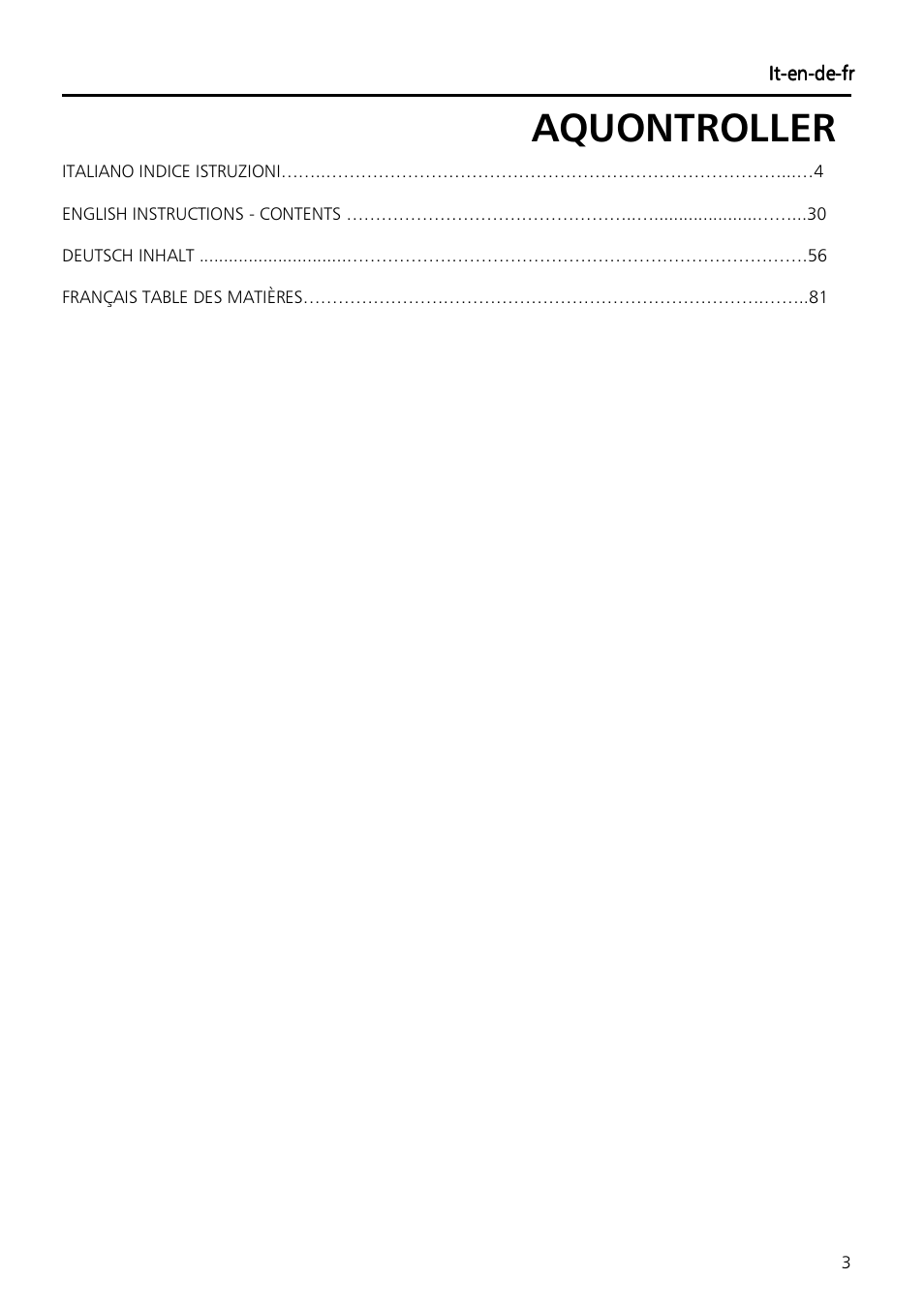 Aquontroller | Xylem Aquontroller User Manual | Page 3 / 112