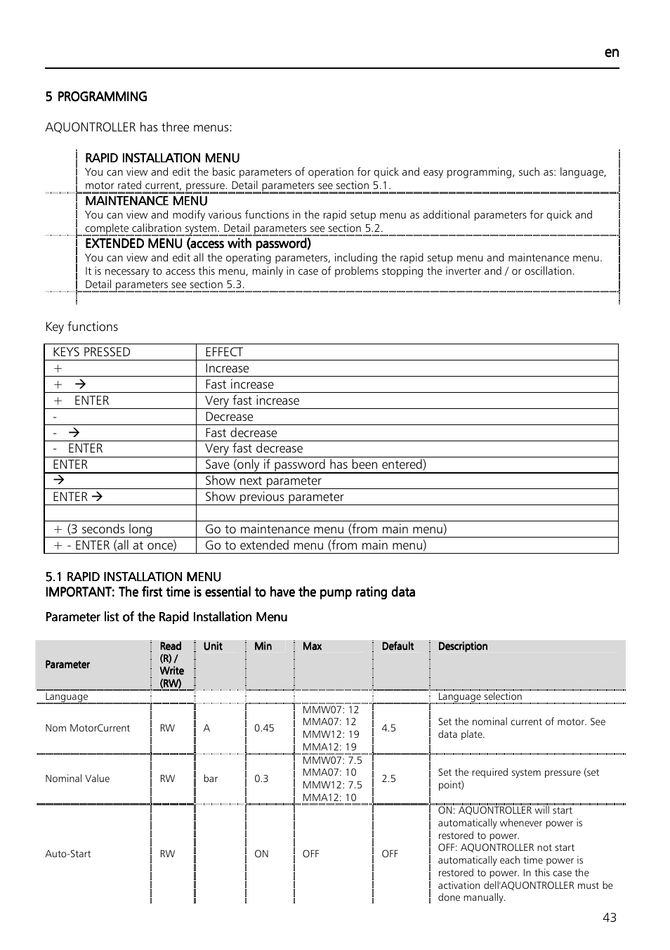 Xylem Aquontroller User Manual | Page 43 / 112