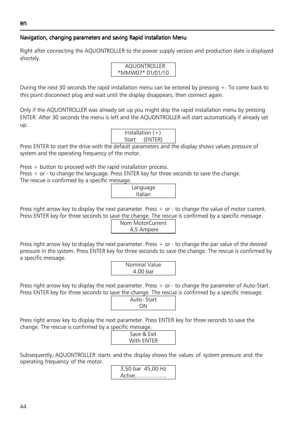 Xylem Aquontroller User Manual | Page 44 / 112