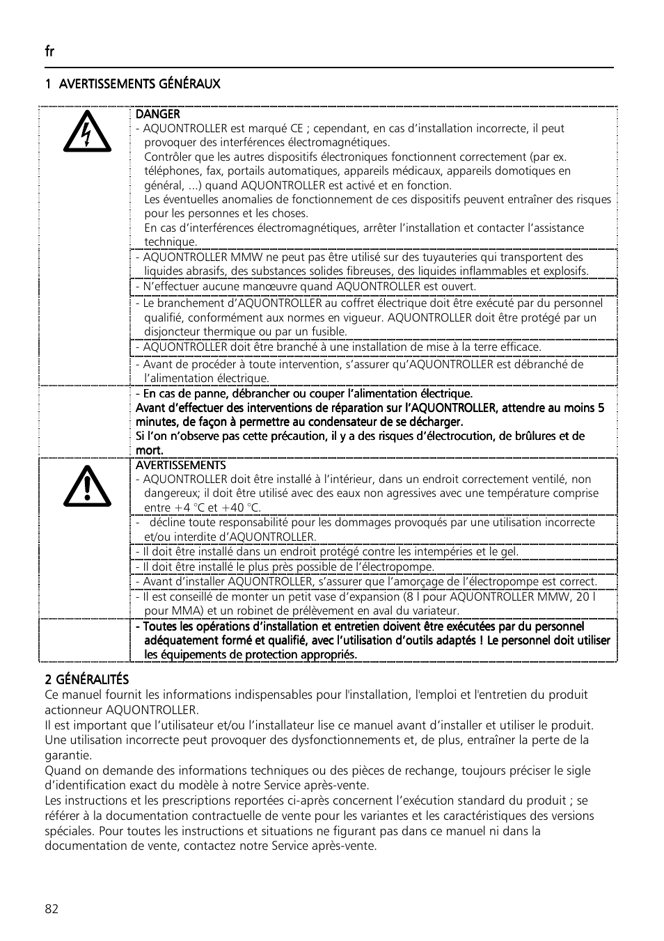 Xylem Aquontroller User Manual | Page 82 / 112