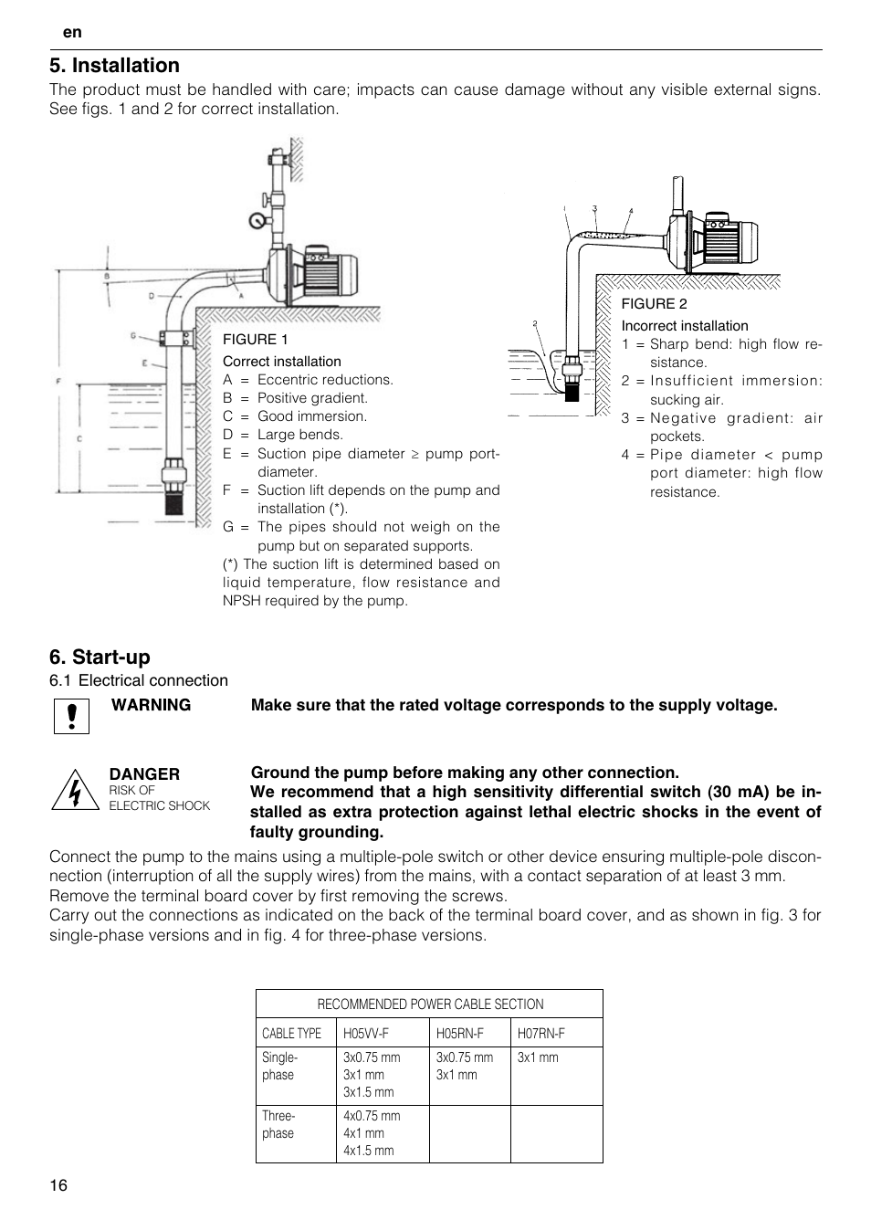 Installation, Start-up | Xylem CO COM IM User Manual | Page 16 / 68