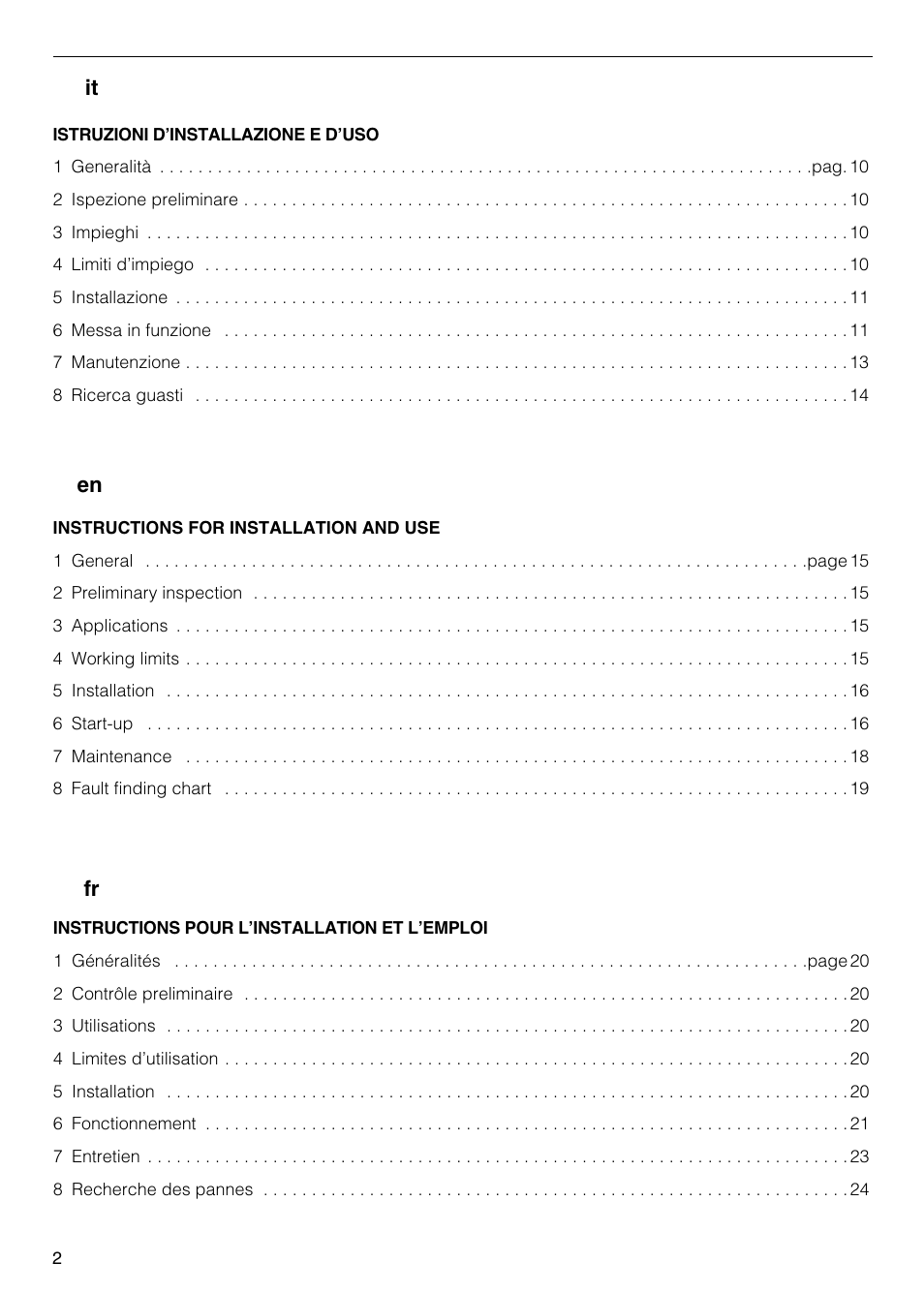 Fr en it | Xylem CO COM IM User Manual | Page 2 / 68