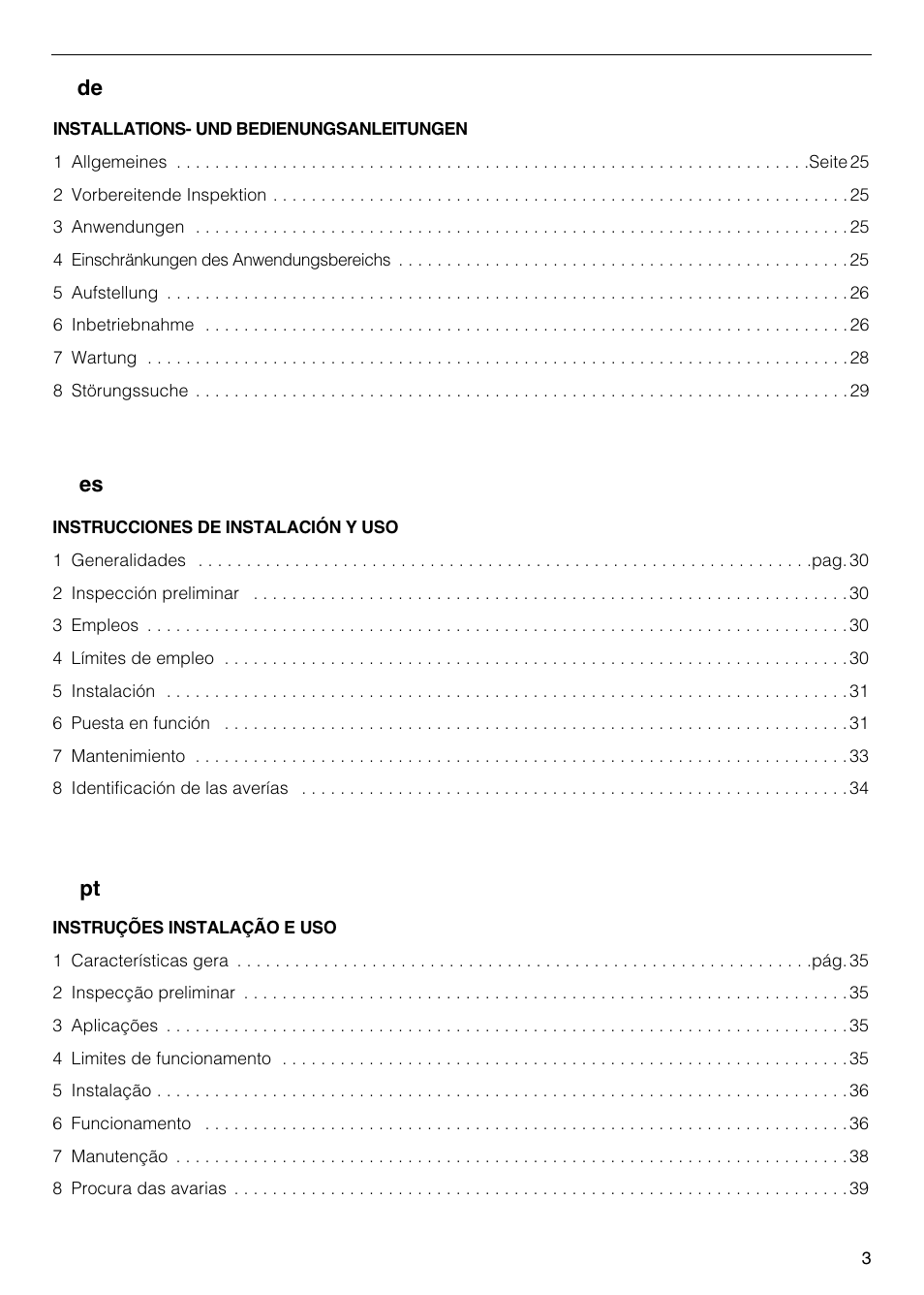 Pt es de | Xylem CO COM IM User Manual | Page 3 / 68