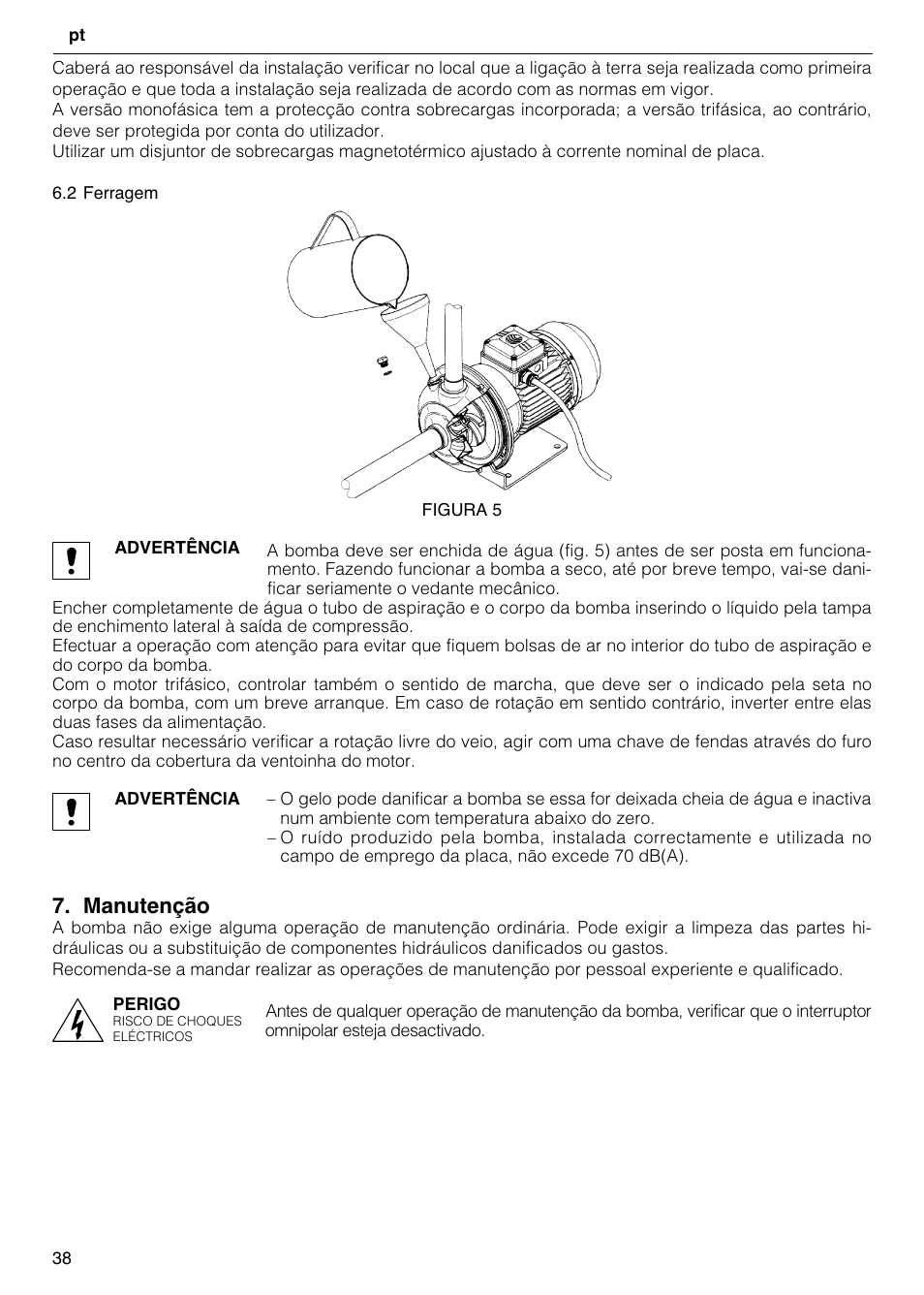 Manutenção | Xylem CO COM IM User Manual | Page 38 / 68