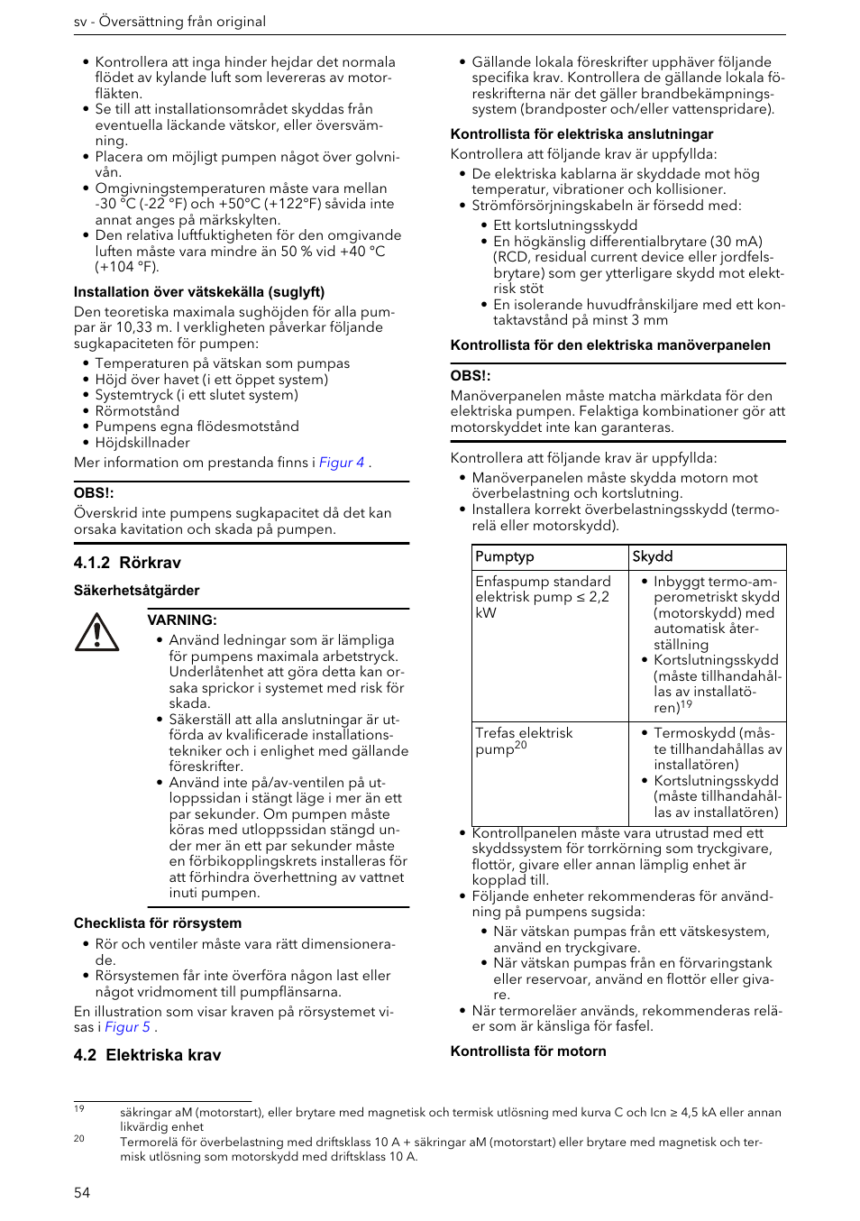2 rörkrav, 2 elektriska krav | Xylem e-HM User Manual | Page 54 / 172