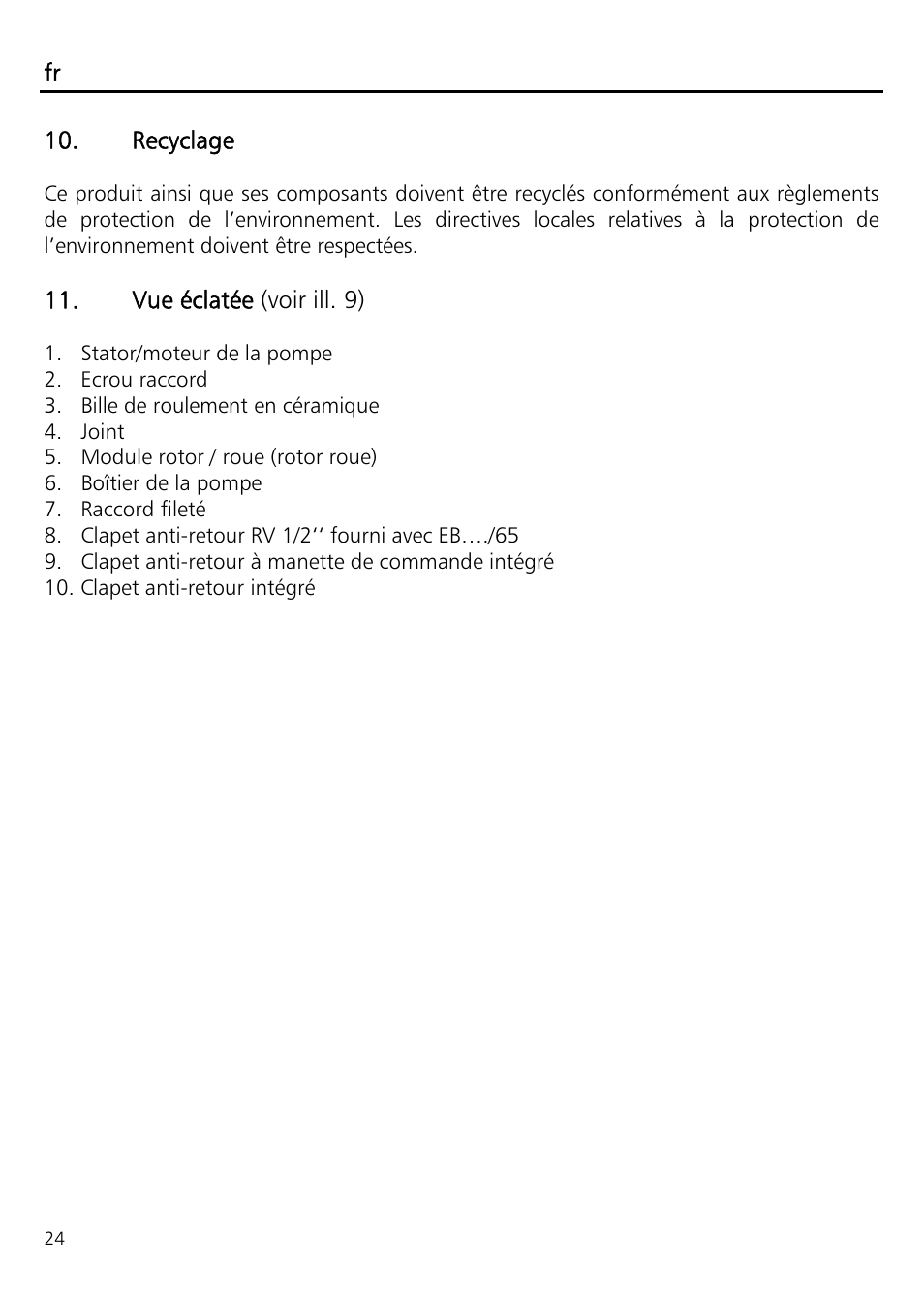 Xylem ECOCIRC EB EBV IM User Manual | Page 24 / 72
