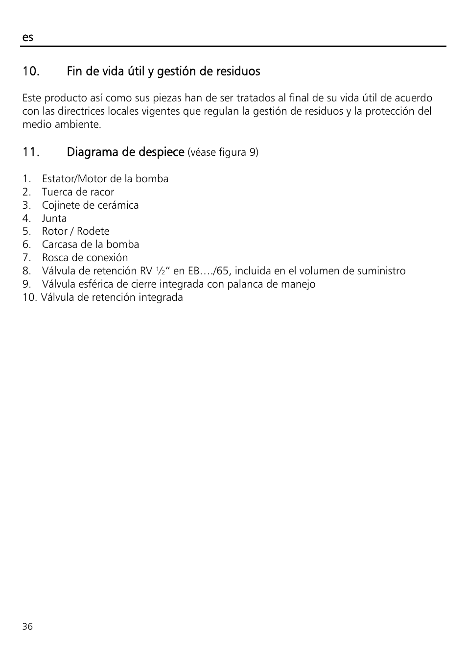 Xylem ECOCIRC EB EBV IM User Manual | Page 36 / 72