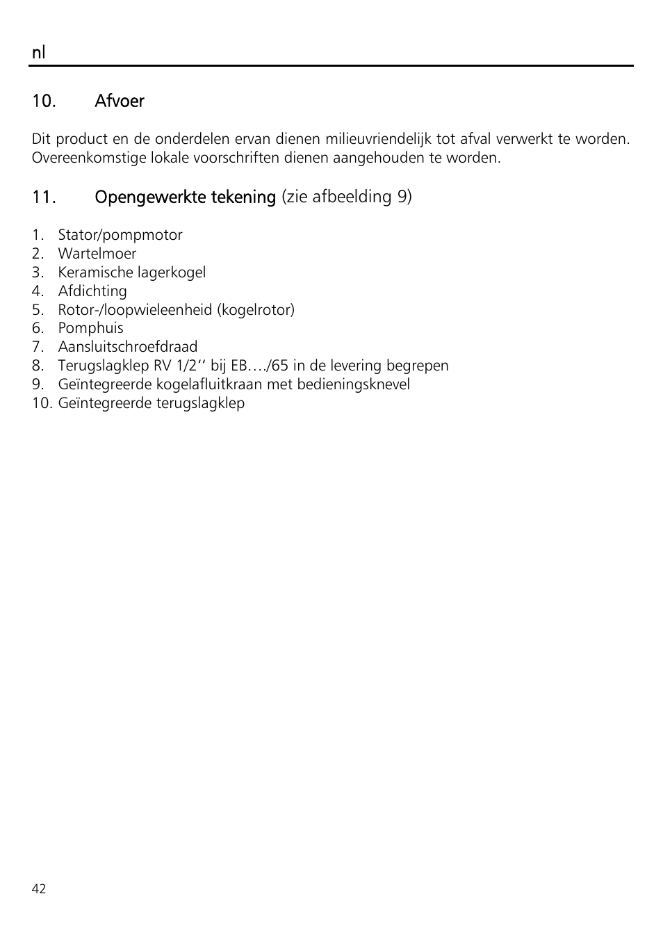 Xylem ECOCIRC EB EBV IM User Manual | Page 42 / 72