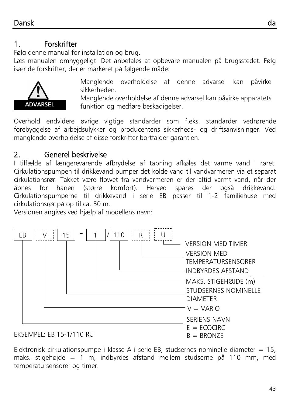 Xylem ECOCIRC EB EBV IM User Manual | Page 43 / 72