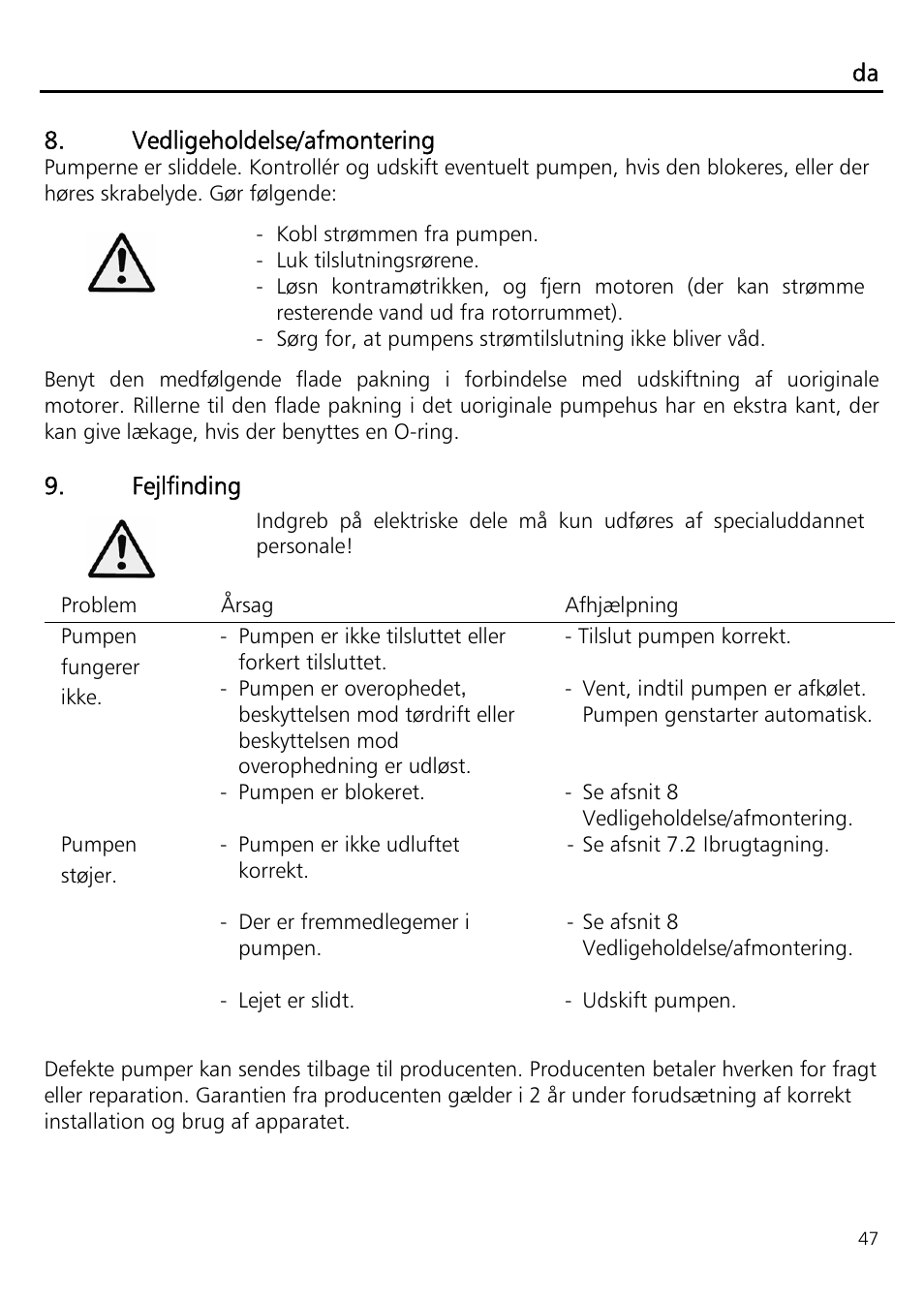 Xylem ECOCIRC EB EBV IM User Manual | Page 47 / 72