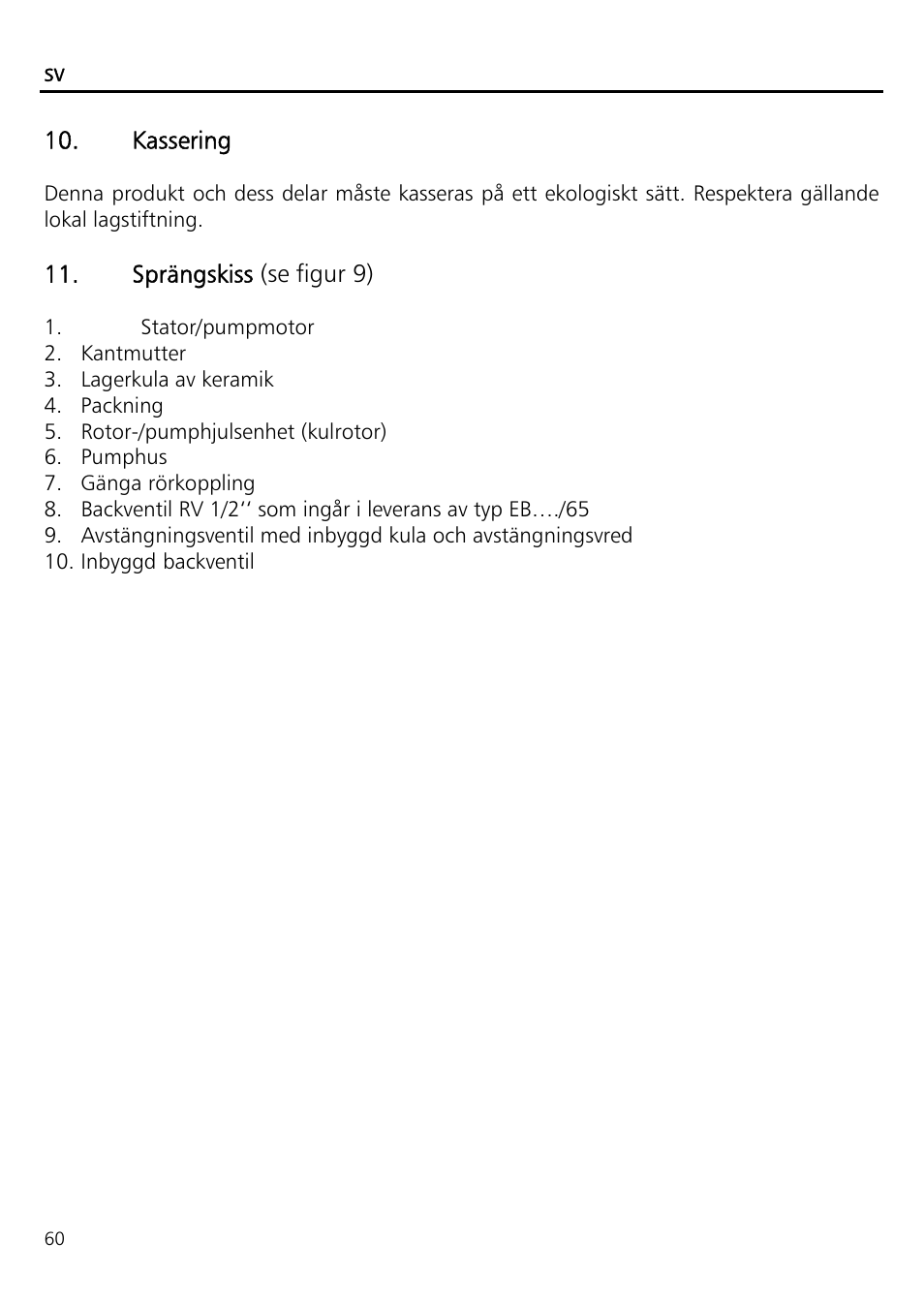 Xylem ECOCIRC EB EBV IM User Manual | Page 60 / 72