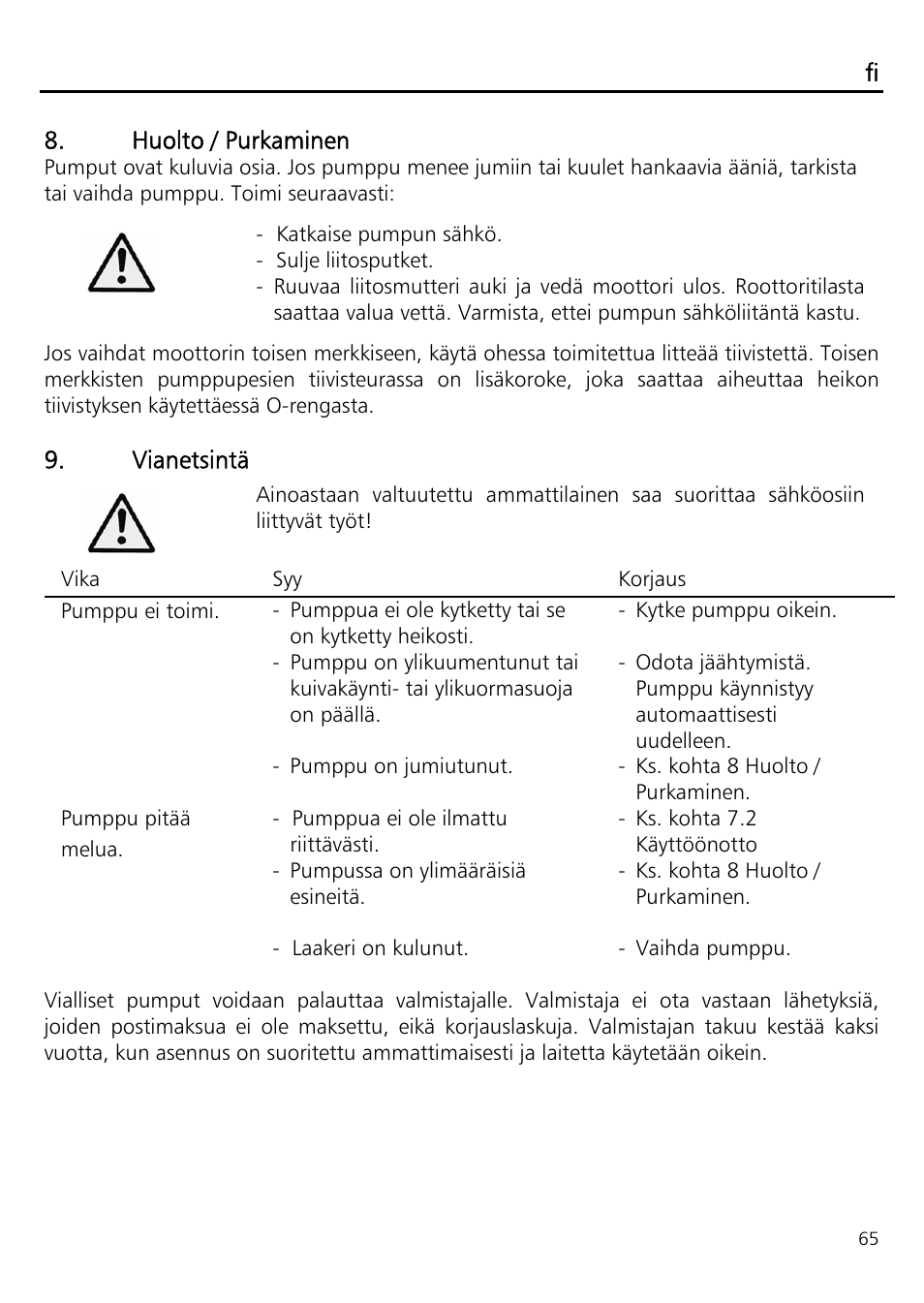 Xylem ECOCIRC EB EBV IM User Manual | Page 65 / 72