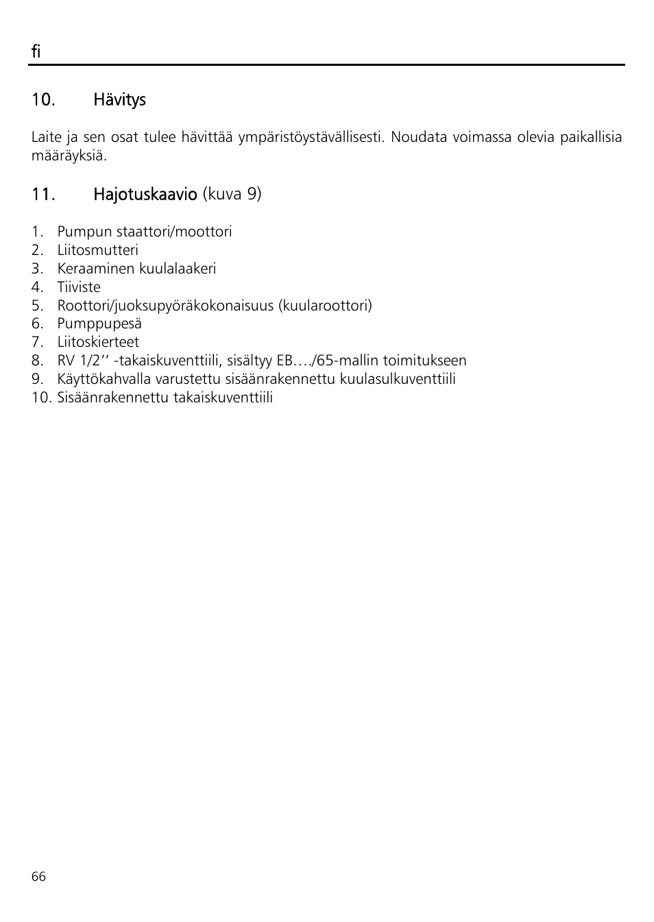Xylem ECOCIRC EB EBV IM User Manual | Page 66 / 72