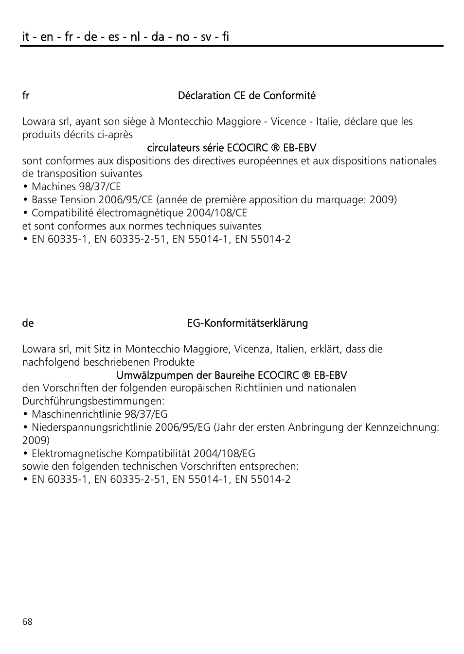 Xylem ECOCIRC EB EBV IM User Manual | Page 68 / 72