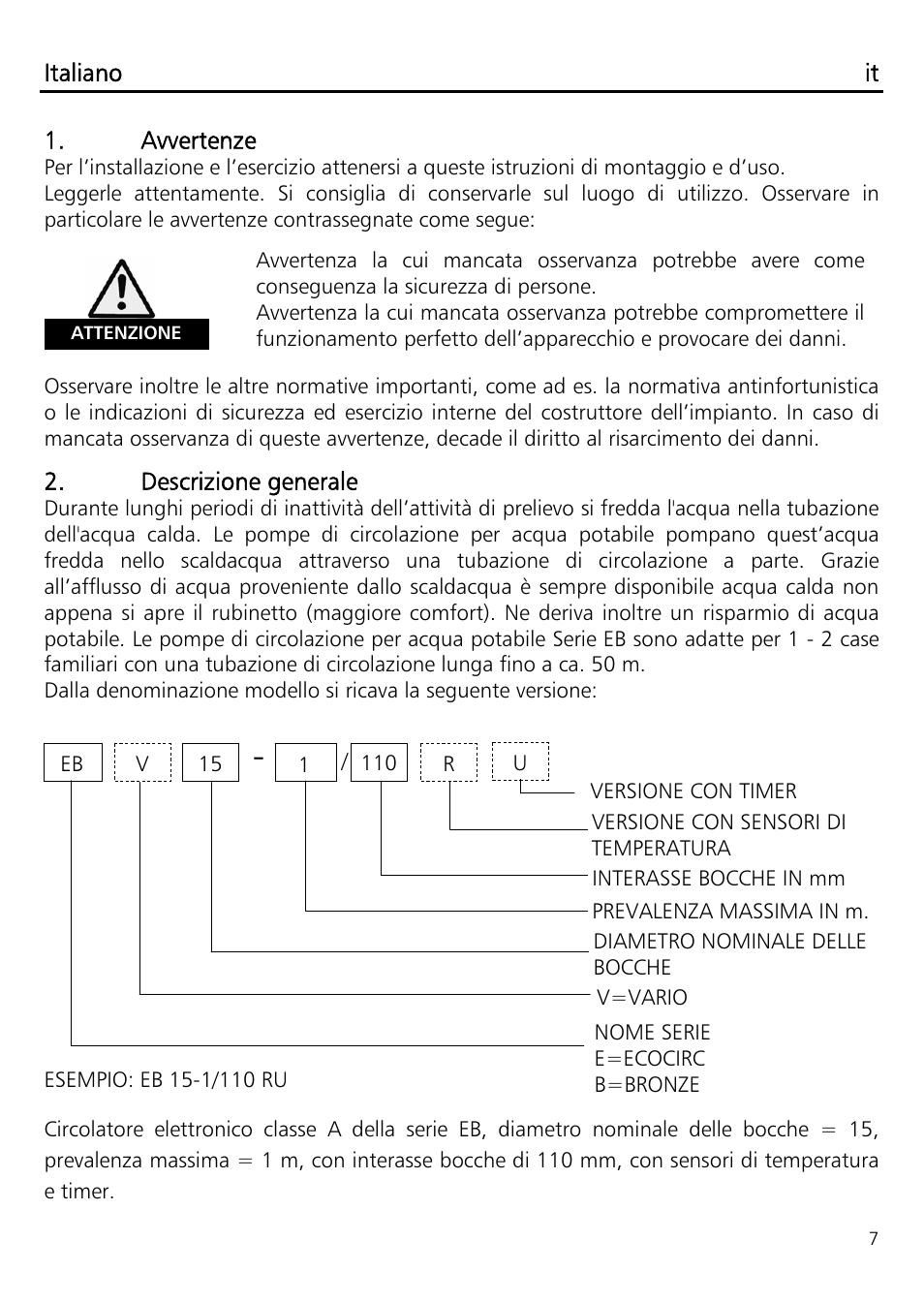 Xylem ECOCIRC EB EBV IM User Manual | Page 7 / 72