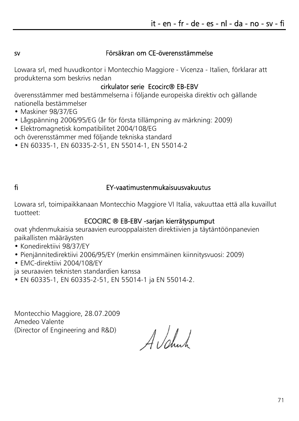 Xylem ECOCIRC EB EBV IM User Manual | Page 71 / 72