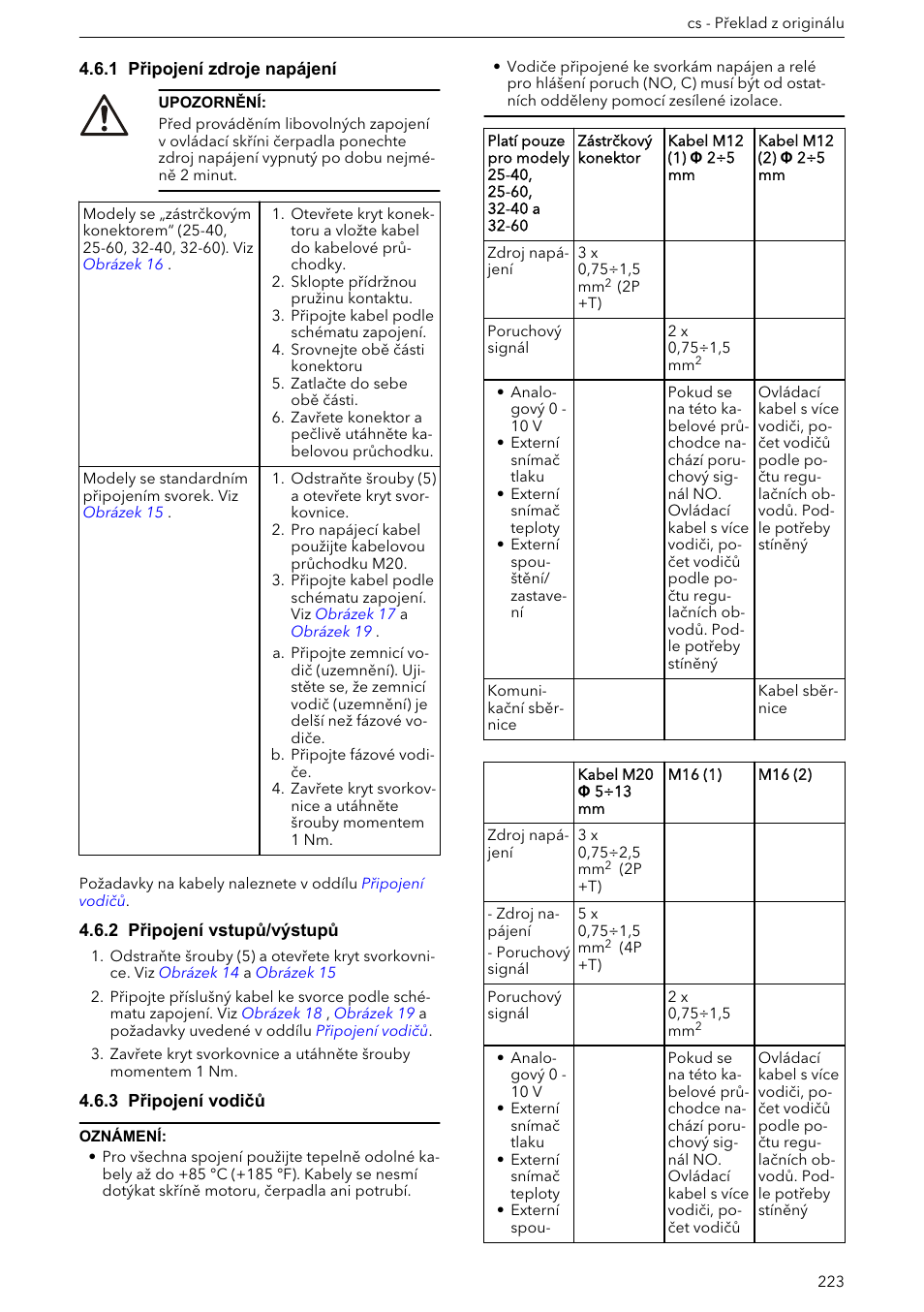 1 připojení zdroje napájení, 2 připojení vstupů/výstupů, 3 připojení vodičů | Xylem ECOCIRC XL & XLplus User Manual | Page 223 / 404