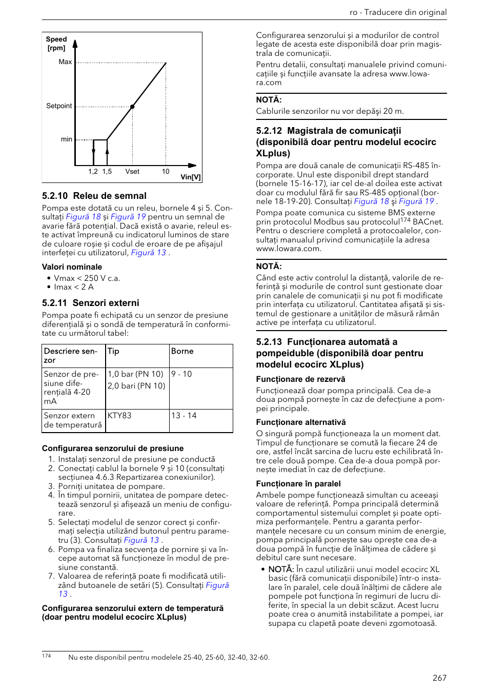 10 releu de semnal, 11 senzori externi | Xylem ECOCIRC XL & XLplus User Manual | Page 267 / 404