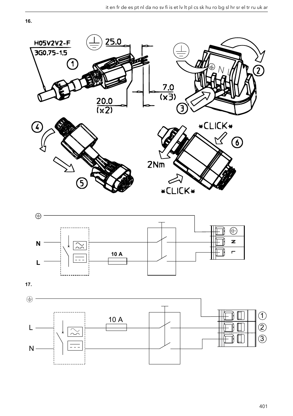Figura 16, Figura 17, Figure 16 | Figure 17, Câblage. voir, Figure, Siehe, Abbildung 16, Abbildung 17, Imagen | Xylem ECOCIRC XL & XLplus User Manual | Page 401 / 404