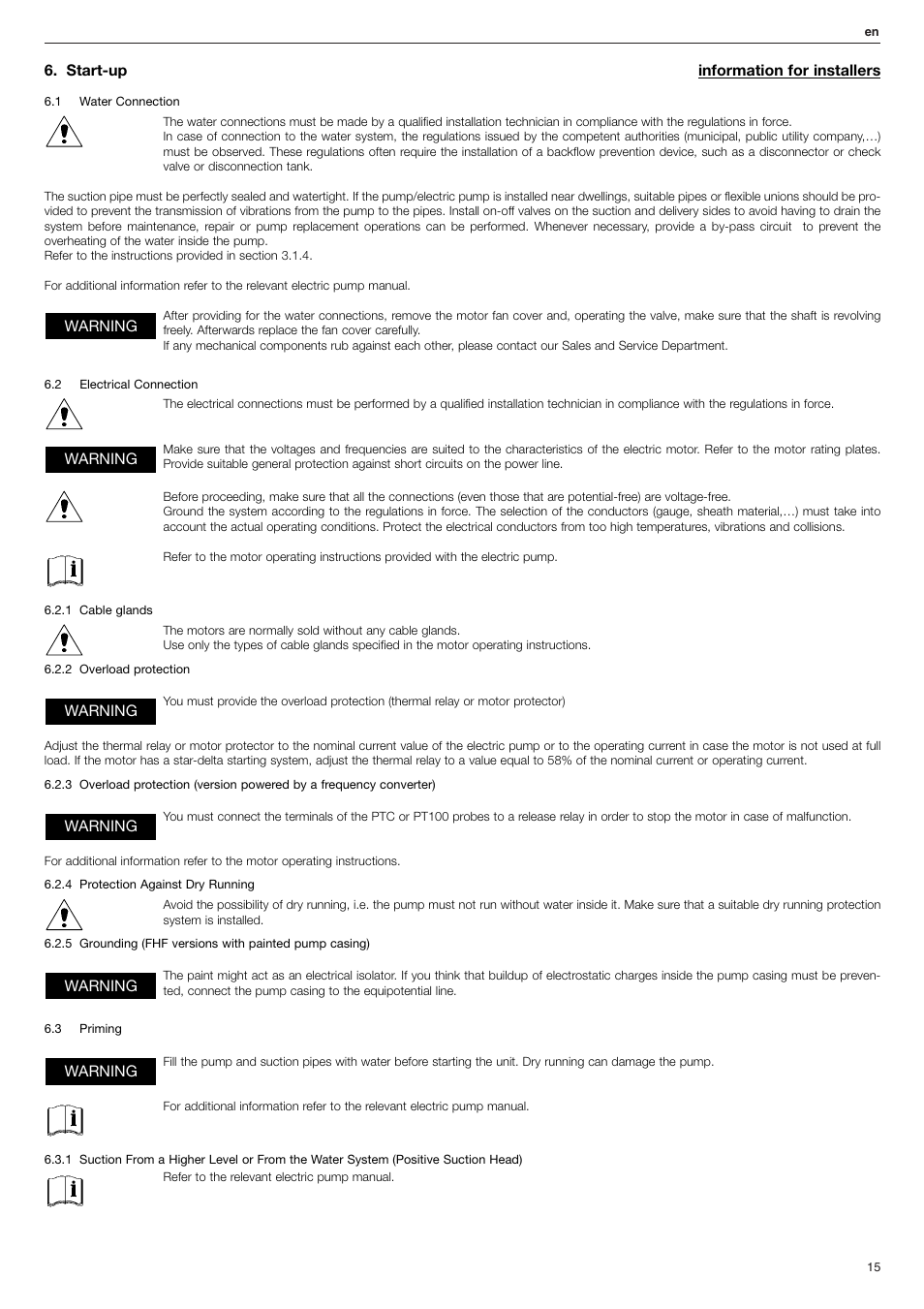 Xylem FHF Atex3 SHF Atex3 User Manual | Page 15 / 56