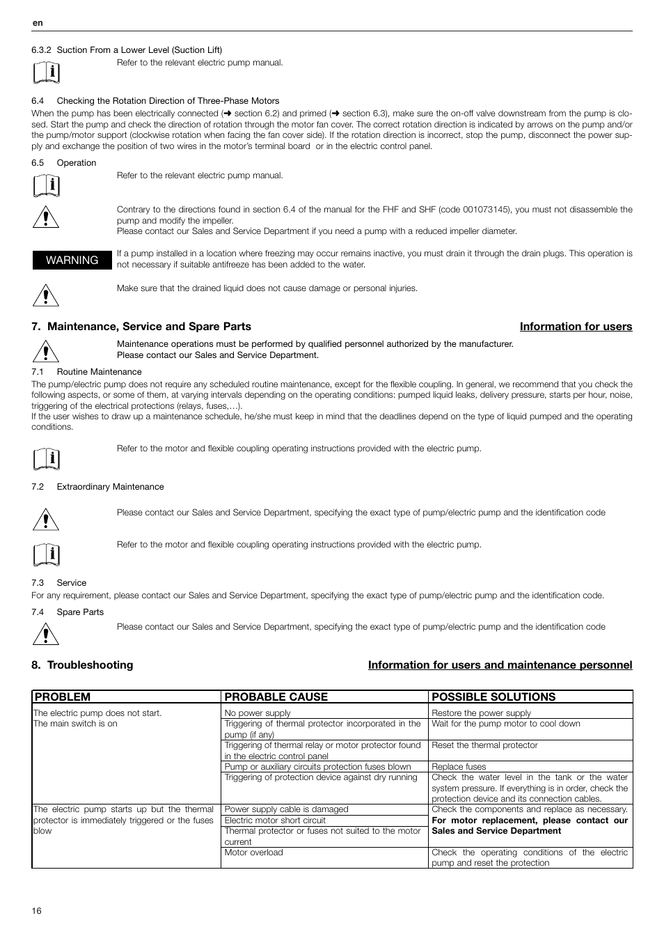 Xylem FHF Atex3 SHF Atex3 User Manual | Page 16 / 56