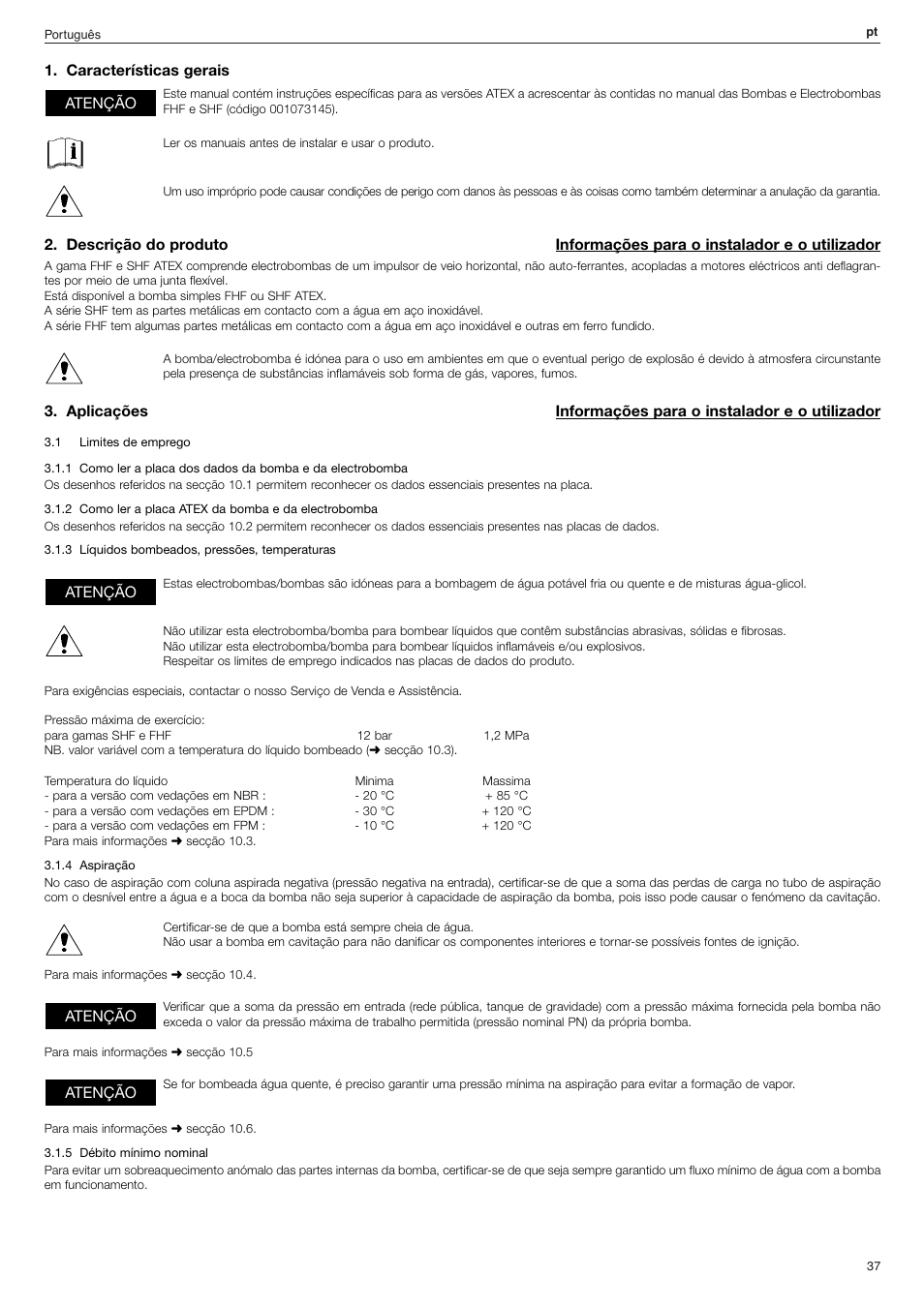 Xylem FHF Atex3 SHF Atex3 User Manual | Page 37 / 56