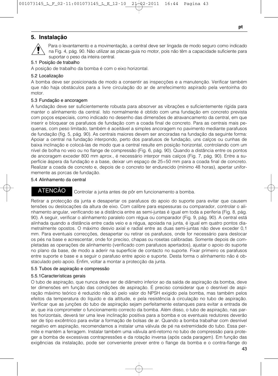 Xylem FHF SHF User Manual | Page 43 / 100