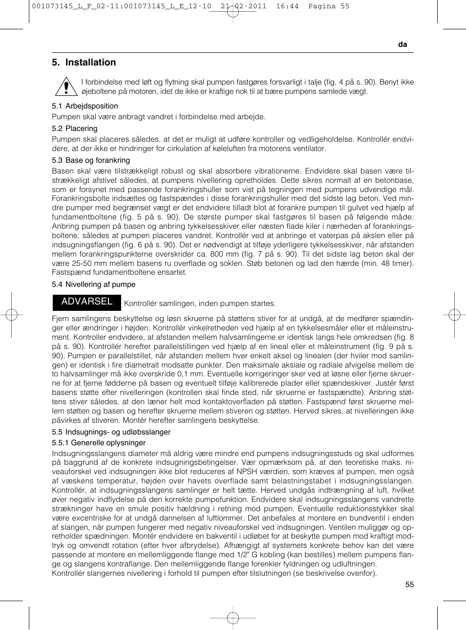Xylem FHF SHF User Manual | Page 55 / 100