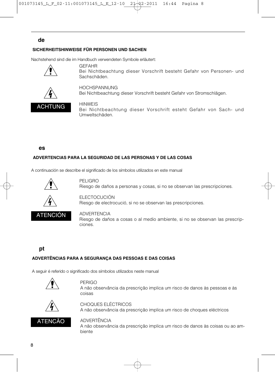 Xylem FHF SHF User Manual | Page 8 / 100