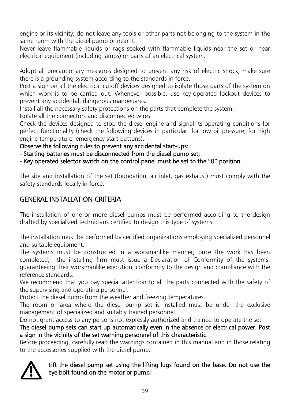Xylem Fire diesel pump D Series GEN D Series User Manual | Page 39 / 176