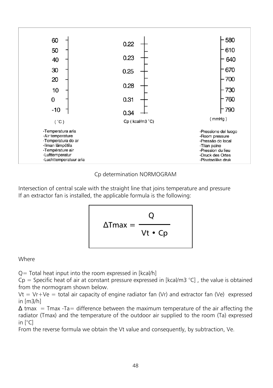 Δtmax = q vt • cp | Xylem Fire diesel pump D Series GEN D Series User Manual | Page 48 / 176